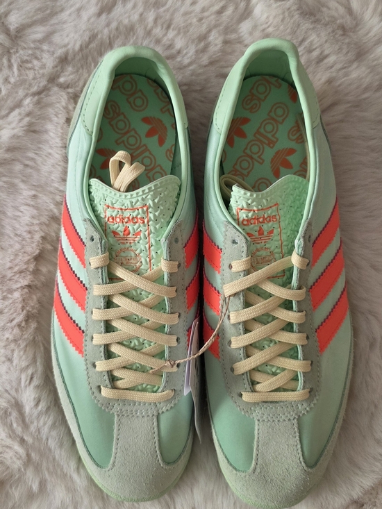 adidas Shoes - Adidas SL 72 OG Sneakers In Mint Green with Coral Stripes.